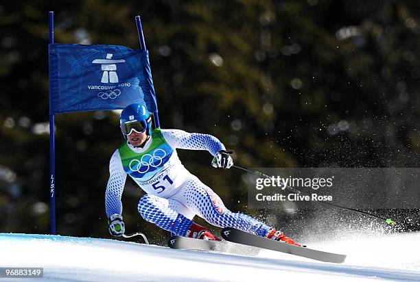 Jaroslav Babusiak of Slovakia competes in the men's alpine skiing Super-G on day 8 of the Vancouver 2010 Winter Olympics at Whistler Creekside on...