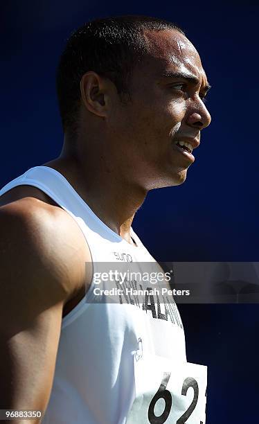 Carl van der Speck of New Zealand walks back after competing in the Men's 100m final during the Trans Tasman 21 Athletics Match at Waitakere Stadium...