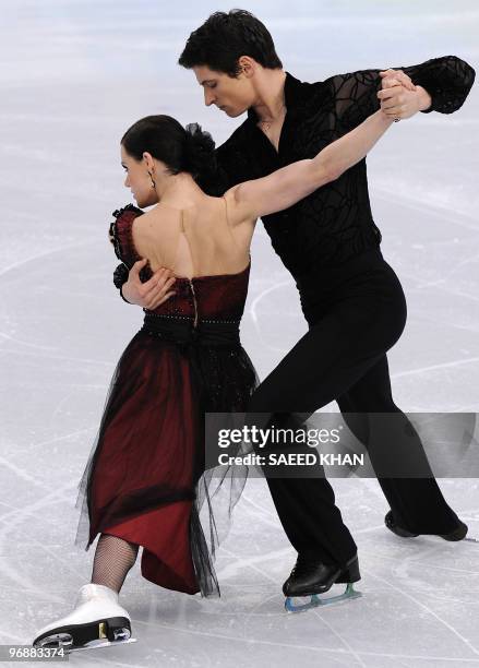 Canada's Tessa Virtue and Scott Moir compete in the Figure Skating Ice Dance compulsory program, at the Pacific Coliseum in Vancouver during the XXI...