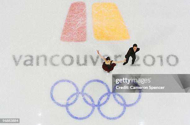 Tessa Virtue and Scott Moir of Canada compete in the Figure Skating Compulsory Ice Dance on day 8 of the Vancouver 2010 Winter Olympics at the...