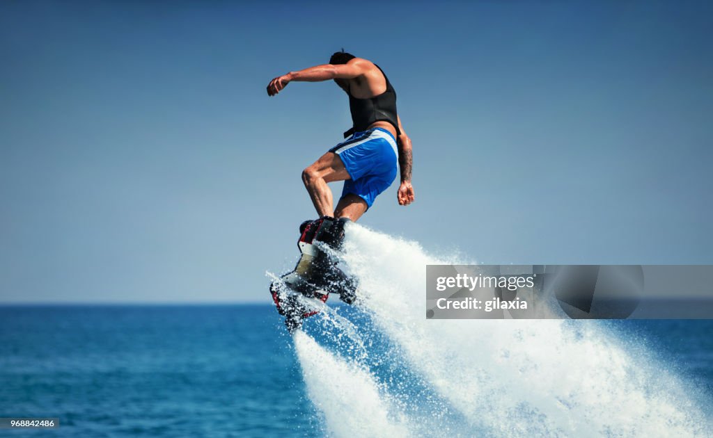 Flyboarding.