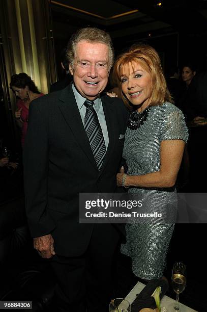 Regis Philbin and Joy Philbin attend the reception for the world premiere of Cirque du Soleil's "Viva ELVIS" at Aria in CityCenter on February 19,...