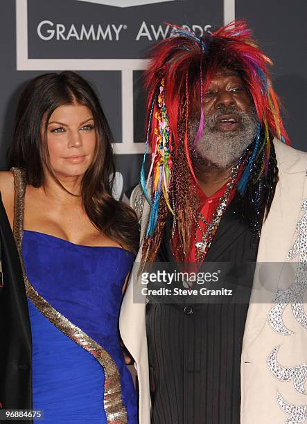Singers Fergie and George Clinton arrive at the 52nd Annual GRAMMY Awards held at Staples Center on January 31, 2010 in Los Angeles, California.