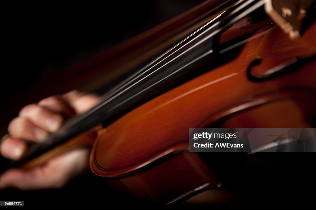 Playing a violin