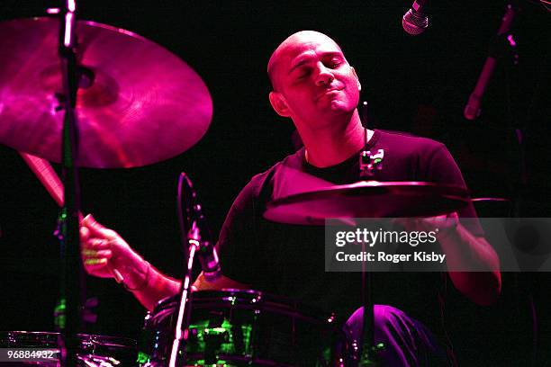 Michael Lerner of The Antlers performs onstage at Terminal 5 on February 19, 2010 in New York City.