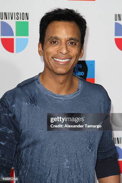 Jon Secada arrives to record ''Somos El Mundo'' by Latin recording artits at American Airlines Arena on February 19, 2010 in Miami, Florida.