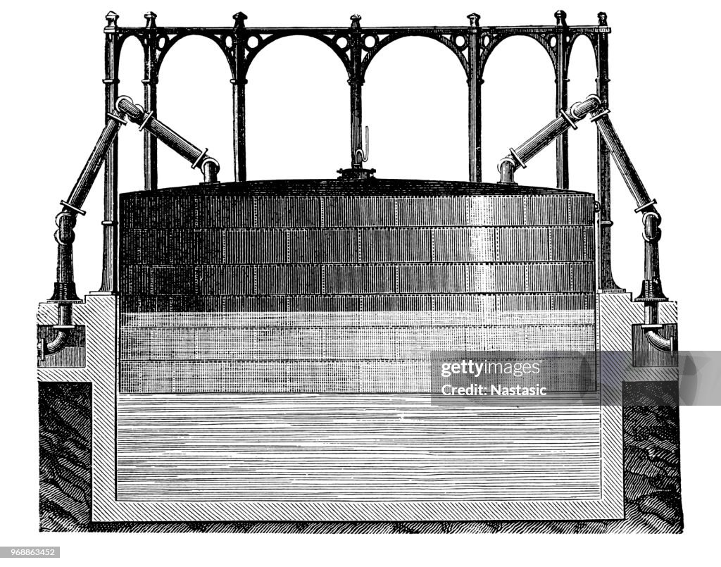Gasometer Cross Section High-Res Vector Graphic - Getty Images