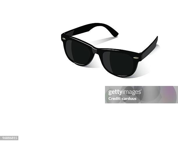 schwarze sonnenbrille - sonnenbrille stock-grafiken, -clipart, -cartoons und -symbole