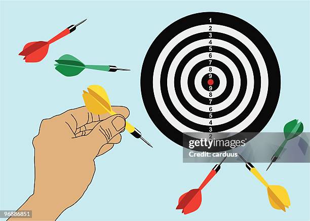 dart - throwing dart stock illustrations