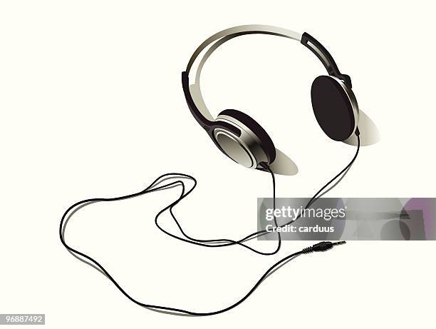vector illustration of headphones - wire rope stock illustrations