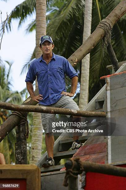 Jeff Probst, during the immunity challenge, "Crate Idea" during the second episode of SURVIVOR: HEROES VS. VILLAINS, Thursday, Feb. 18 on the CBS...