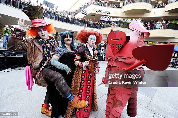 Fans dress as their favorite character at Walt Disney Pictures & Buena Vista Records "Alice in Wonderland" Fan Event at Hollywood & Highland on...