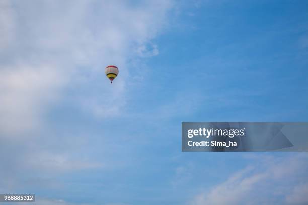 second regatta of balloons in gijon - sima ha stock pictures, royalty-free photos & images