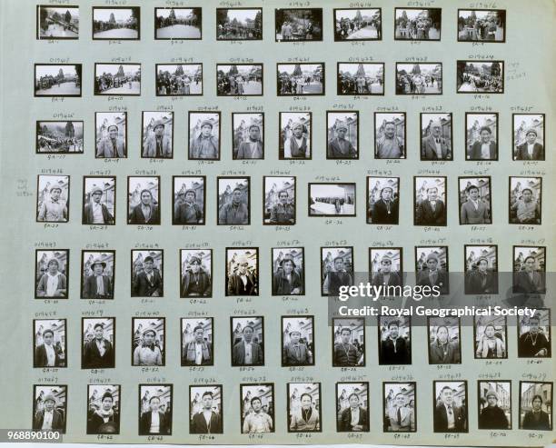 Page from the 1936 Everest album showing portraits of Sherpas who took part in the expedition, A page from the 1936 Mount Everest album showing...