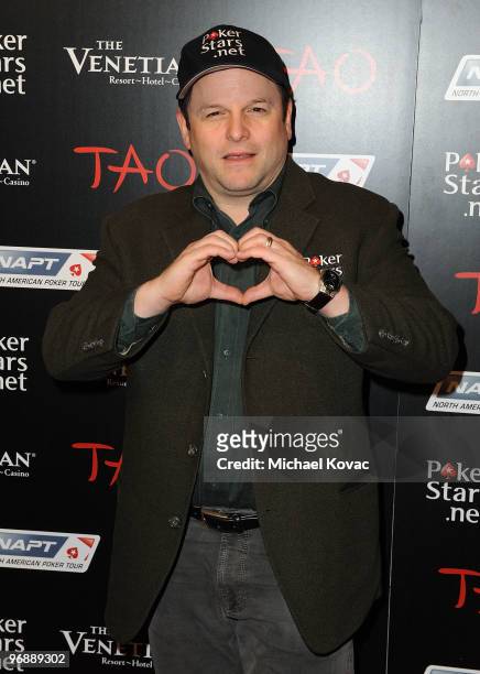 Actor Jason Alexander attends the Pokerstars.net after party with performance by T-Pain at TAO Nightclub at the Venetian on February 19, 2010 in Las...