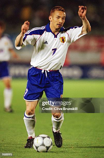 Hidetoshi Nakata of Japan in action during the International Friendly match against Spain played at the El Arcangel Stadium in Cordoba, Spain. Spain...