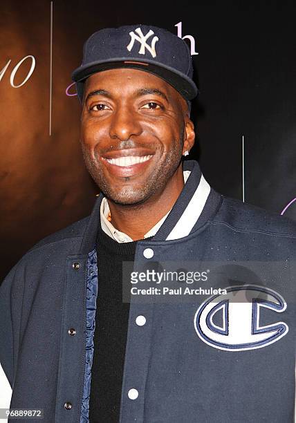 Sports talk show host John Salley arrives to celebrate the grand opening of Bar210 And Plush at Bar 210 in The Beverly Hilton hotel on February 19,...
