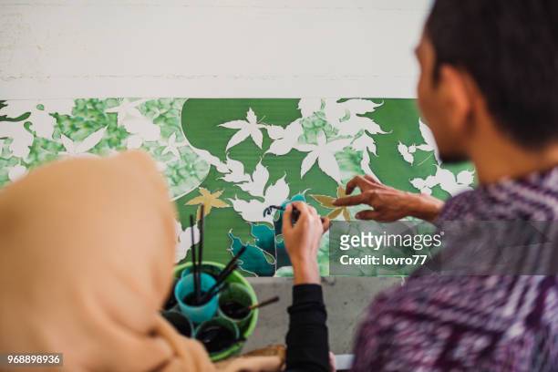 batik workshop - batik painting stock pictures, royalty-free photos & images