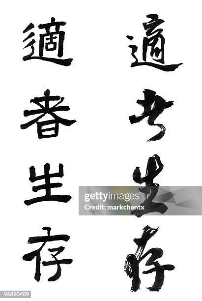 "survival of the fittest" - japanese script stock pictures, royalty-free photos & images