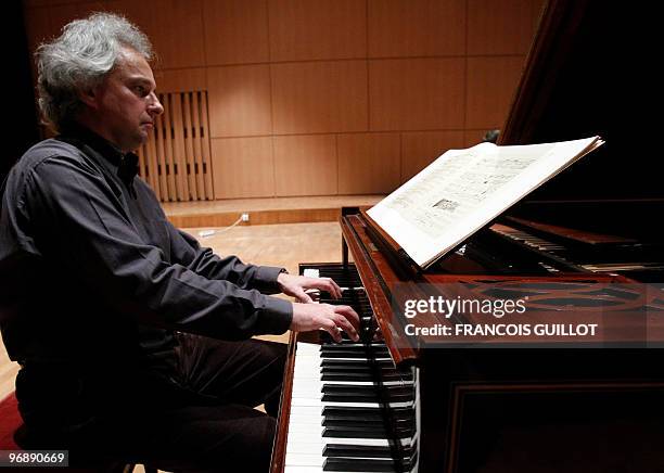 French pianist Yves Henry poses on February 18, 2010 at the Conservatoire National Superieur de Musique de Paris. Since december 2007, he is member...