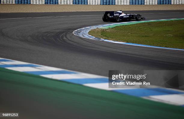 Nico Huelkenberg of Germany and Williams drives during winter testing at the Circuito De Jerez on February 19, 2010 in Jerez de la Frontera, Spain.