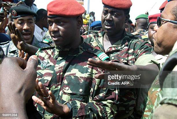 Members of military junta make their way in Niger's capital Niamey on February 20, 2010 during a rally in support of new military rulers after a coup...