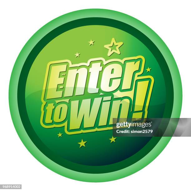 green color enter to win flat design icon - giveaway stock illustrations