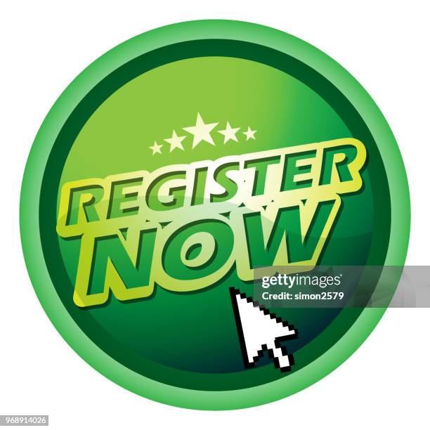 green color register now lable - mouse pointer stock illustrations