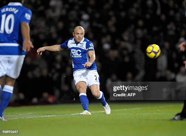 Birmingham's Irish defender Stephen Carr in action during the English Premier League football match between West Ham United and Birmingham City at...