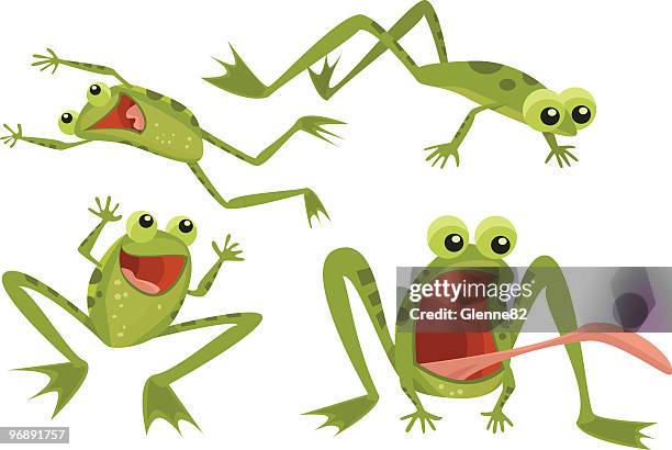 bildbanksillustrationer, clip art samt tecknat material och ikoner med page of frogs - frog