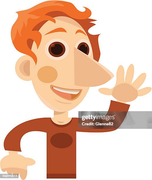 happy man waving(high five-ing) - ginger man stock illustrations