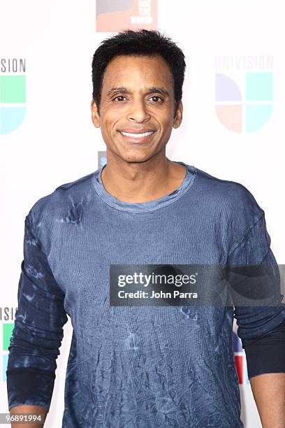 Jon Secada arrives at recording of "Somos El Mundo" - "We Are The World" by Latin recording artits at American Airlines Arena on February 19, 2010 in...