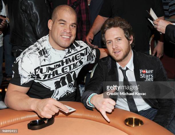 Former UFC Champion Tito Ortiz and actor A.J. Buckley attend Pokerstars.net's Celebrity Charity Poker Tournament at Venetian Hotel and Casino Resort...