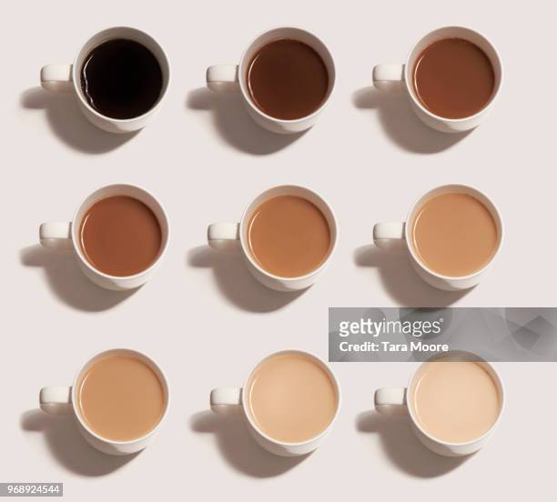 different choices of tea and coffee - choice stockfoto's en -beelden