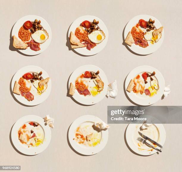 hot breakfast being eaten - bacon isolated stock pictures, royalty-free photos & images