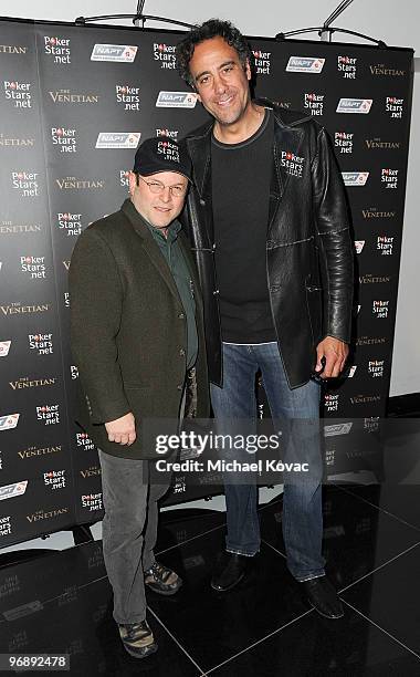 Actors Jason Alexander and Brad Garrett attend Pokerstars.net's Celebrity Charity Poker Tournament at Venetian Hotel and Casino Resort on February...