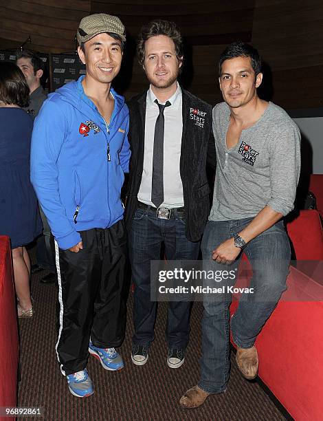 Actors James Kyson Lee, A.J. Buckley, and Nicholas Gonzalez attend Pokerstars.net's Celebrity Charity Poker Tournament at Venetian Hotel and Casino...