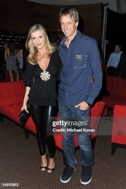 Personality Joanna Krupa and pro skateboarder Tony Hawk attend Pokerstars.net's Celebrity Charity Poker Tournament at Venetian Hotel and Casino...