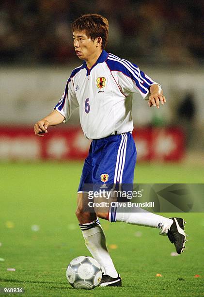 Toshihiro Hattori of Japan on the ball during the International Friendly match against Spain played at the El Arcangel Stadium in Cordoba, Spain....