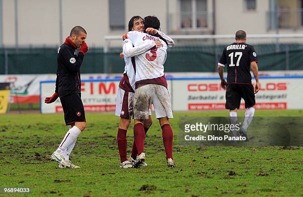 Players of Cittadella celabrates at the end game the Serie B match between AS Cittadella and Reggina Calcio at Stadio Pier Cesare Tombolato on...