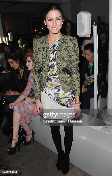 Olivia Palermo attends the Autumn/Winter 2010 Topshop Unique London Fashion Week at Topshop Show Space on February 20, 2010 in London, England.