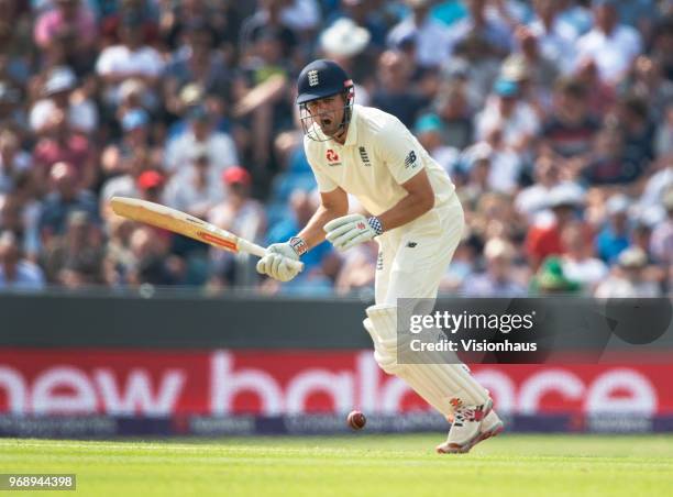 England opening batsman Alastair Cook during day one of the 2nd NatWest Test match between England and Pakistan at Headingley on June 1, 2018 in...