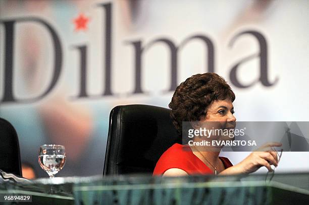 Brazilian Chief of Staff Dilma Rousseff is seen at the final session of the Workers� Party Convention in Brasilia on February 20, 2010. Rousseff has...