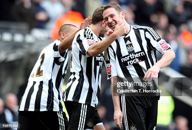 Kevin Nolan of Newcastle celebrates after scoring their second goal during the Coca-Cola championship match between Newcastle United and Preston...