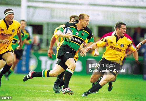 Matt Dawson of Northampton runs with the ball during the Zurich Premiership match against Bath played at Franklins Gardens, in Northampton, England....