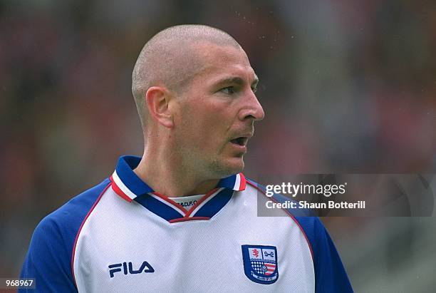 Duane Darby of Rushden & Diamonds in action during the pre-season friendly match against Arsenal played at Nene Park, in Irthlinborough, England....