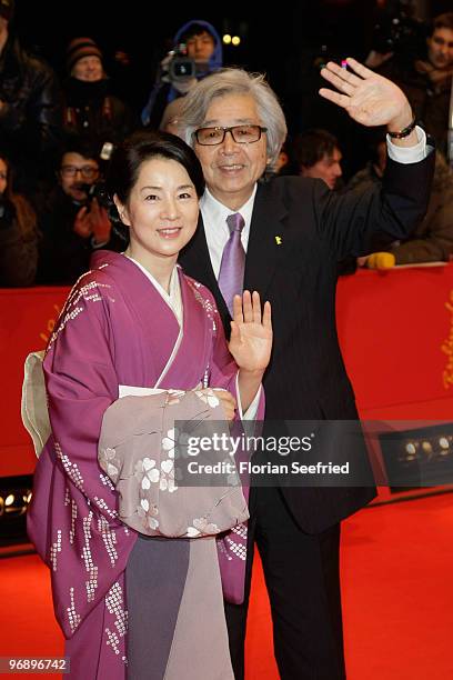 Actress Sayuri Yoshinaga and director Yoji Yamada attend the 'Otouto' Premiere during day ten of the 60th Berlin International Film Festival at the...