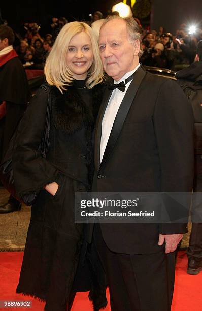Jury president Werner Herzog and wife Lena attend the 'Otouto' Premiere during day ten of the 60th Berlin International Film Festival at the...