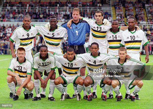 The South Africa team line up before the International Friendly match between Sweden and South Arica played at the Rasunda Stadion in Stockholm,...