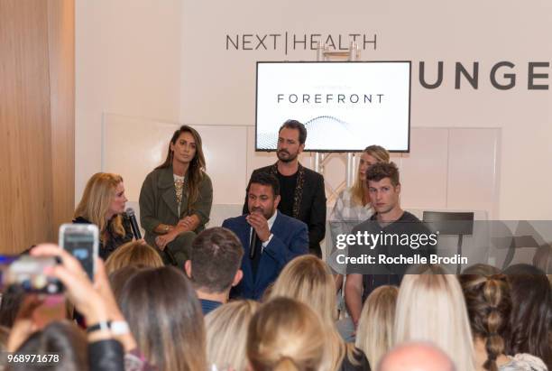 View of the Health & Beauty Revolution panel at the Next Health Grand Opening at the Westfield, Century City on June 6, 2018 in Los Angeles,...